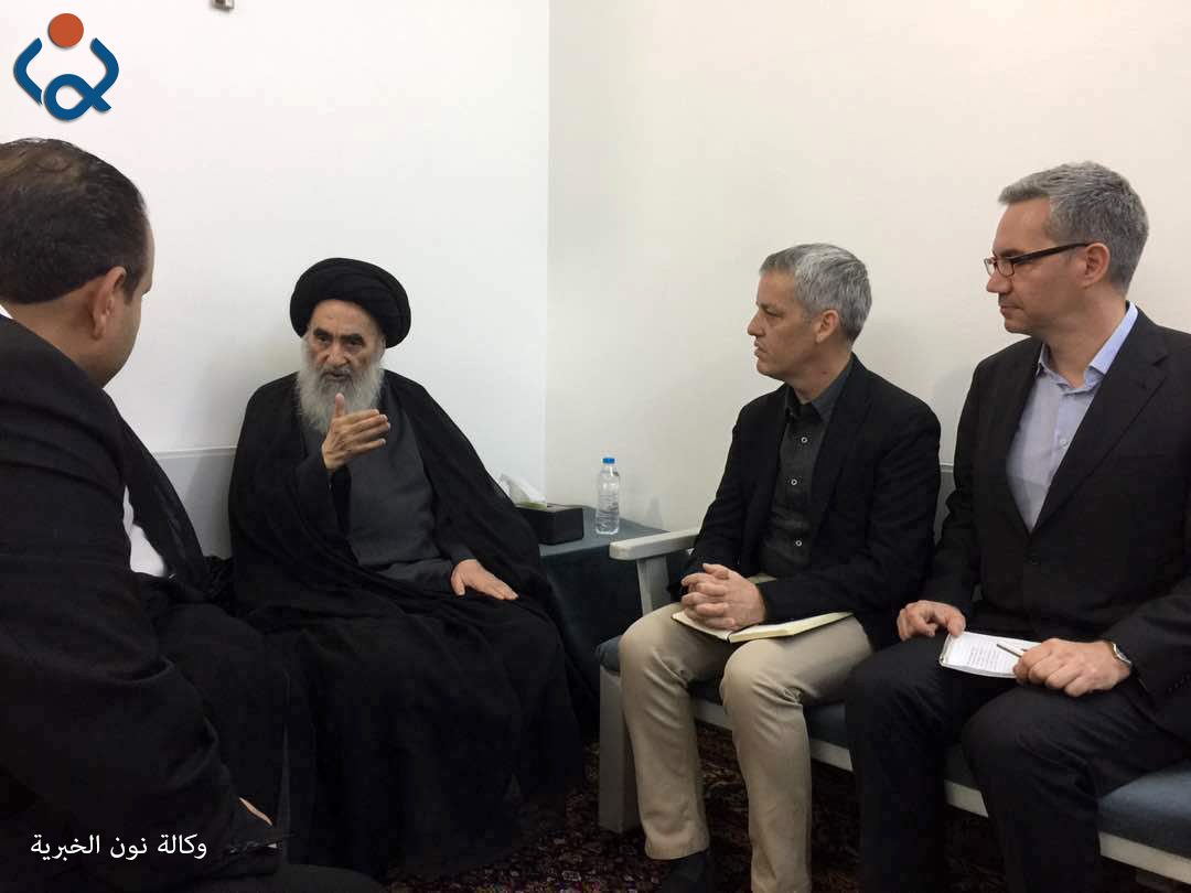 بالصورة: المرجع السيستاني يستقبل مدير برنامج الشرق الاوسط في منظمة اطباء بلا حدود
