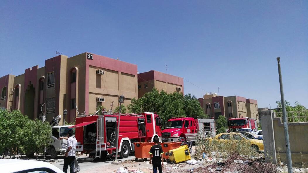 اخماد حريقين في النجف وفرق الدفاع المدني تخلي وتنقذ العشرات