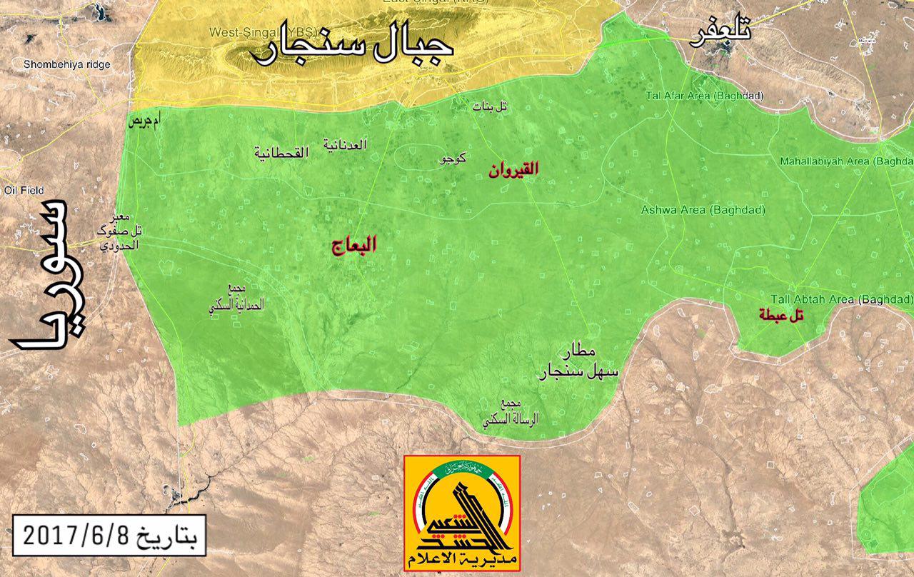بالصور: الحشد يصد تعرضا لداعش انطلق من الاراضي السورية ويقتل المهاجمين