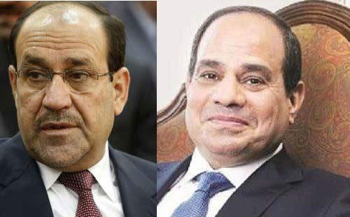 المالكي يتصل بالسيسي ويشكره على رفضه تقسيم العراق