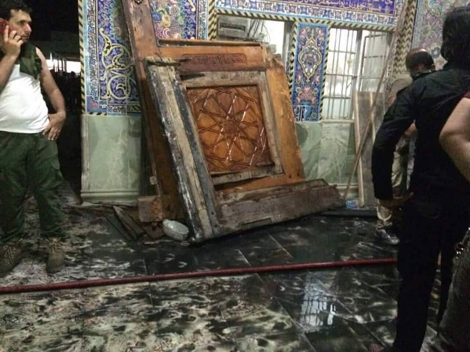 بالصور:شاهد اضرار الهجوم الارهابي على مرقد السيد محمد في بلد