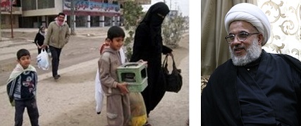 (105) عائلة من الفلوجة وصلت مساء الخميس للعتبة الحسينية والشيخ الكربلائي يأمر بتخصيص مبالغ مالية لهم