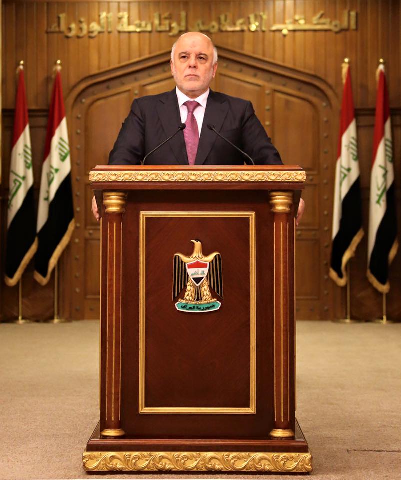 العبادي : نحن مع المتظاهرين في خندق واحد ونقدر مطالبهم المشروعة