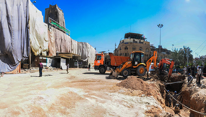 كربلاء بالصور: إنشاء نفق بمساحة( 800 م2) قرب باب قبلة الامام الحسين بدلا عن جسر متحرك