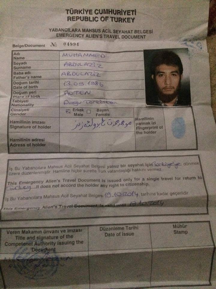 وثيقة تؤكد التعاون التركي - الكردي في ادخال الدواعش الى المناطق الساخنة بوثائق سياحية سريعة