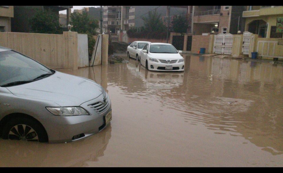 بالفيديو: اربيل تغرق بمياه الامطار !