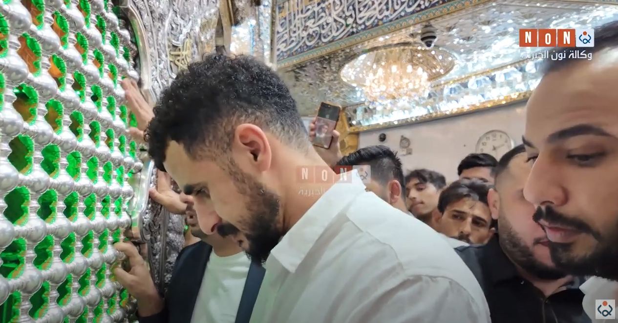 اللاعب الدولي ايمن حسين يزور مرقد الامام الحسين ويعلق على زيارته لمستشفى الاورام السرطانية (فيديو)