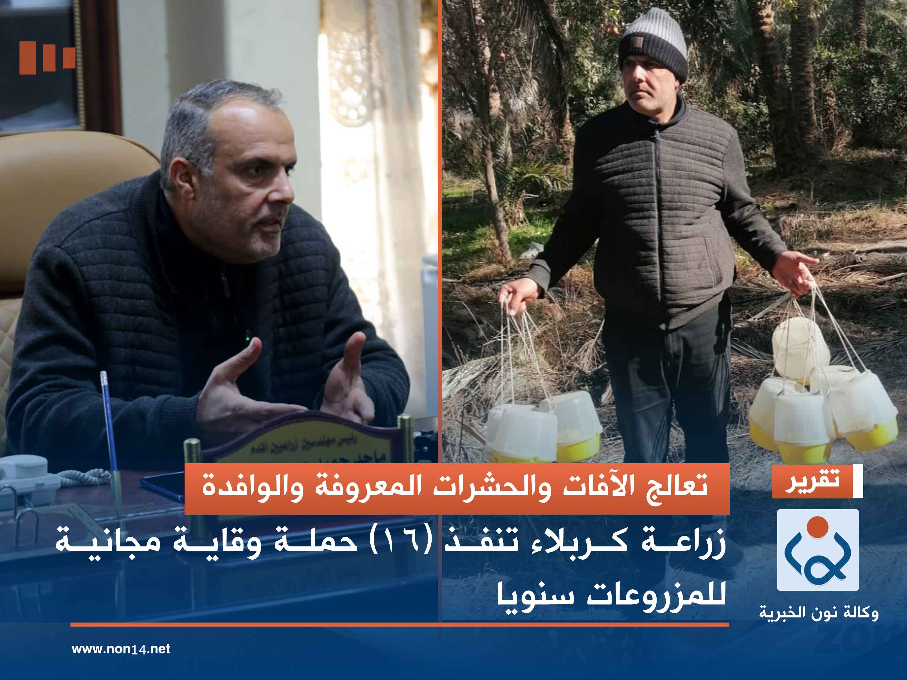 تعالج الآفات والحشرات المعروفة والوافدة.. زراعة كربلاء تنفذ (16) حملة وقاية مجانية للمزروعات سنويا