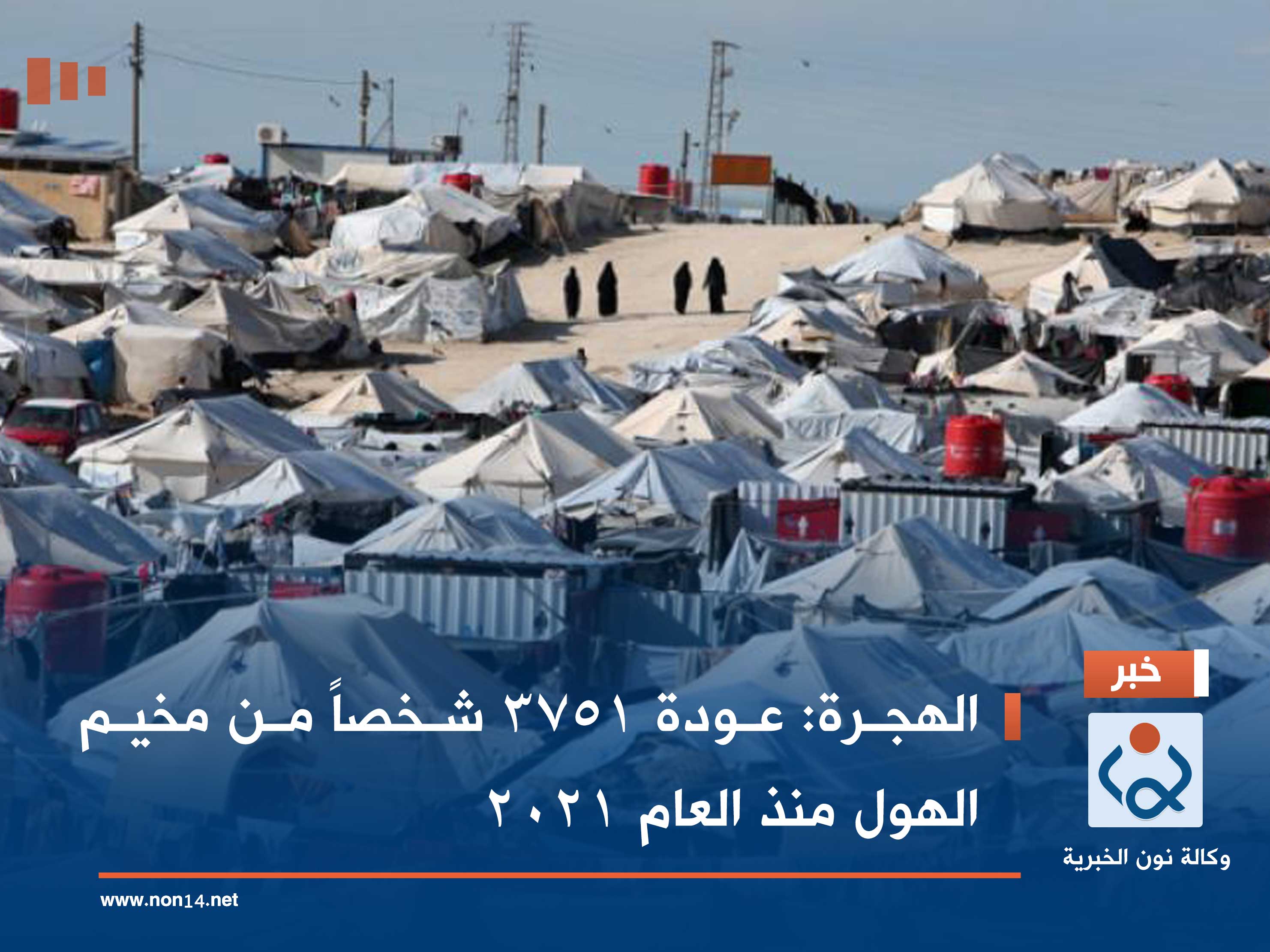 الهجرة: عودة 3751 شخصاً من مخيم الهول منذ العام 2021
