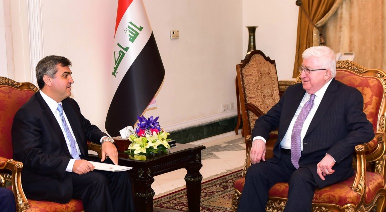 معصوم يجدد مطالبته بانسحاب القوات التركية ويتلقى دعوة من أردوغان لزيارة أنقرة