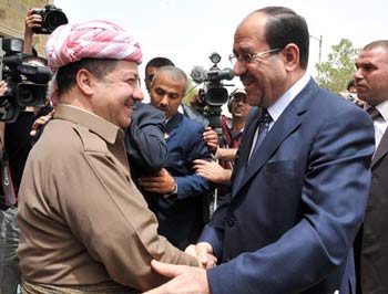 بارزاني يعلن ان لا خطوط حمراء على تولي دولة القانون رئاسة الوزراء لولاية ثانية والمالكي يؤكد ان قائمته متمسكة بترشيحه