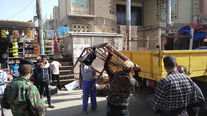 بالصور:حملة لإزالة التجاوزات في كربلاء