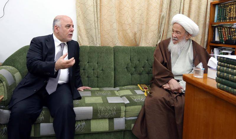 بالصور:رئيس مجلس الوزراء الدكتور حيدر العبادي خلال زيارته اليوم لمراجع الدين في النجف الاشرف.