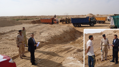 اغلاق عدد من المعامل  والمقالع التي تعمل دون تراخيص رسمية  في منطقة المعامل غرب كربلاء