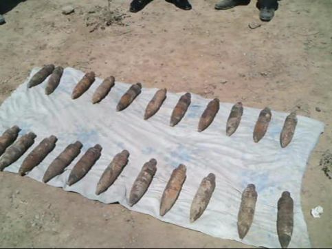 العثور على 22 قنبرة هاون شمال صلاح الدين+صورة