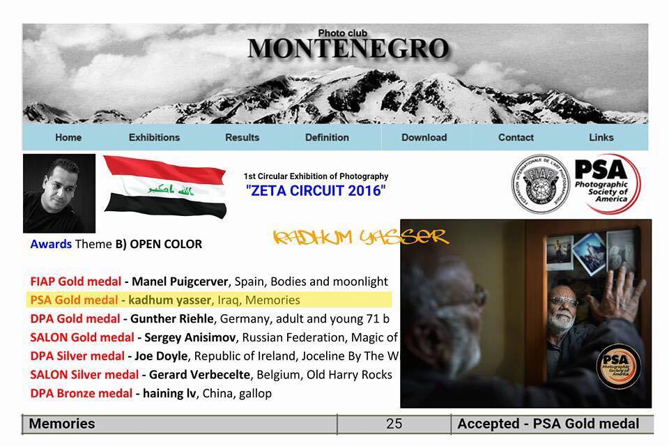 المصور الكربلائي كاظم ياسر يحصد الذهبية للعراق بعد فوزه بمسابقة عالمية شارك فيها اكثر من 300 مصور