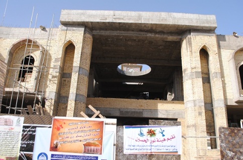 كربلاء :مراحل متقدمة من  اعمال توسعة باب القبلة لحرم الامام الحسين عليه السلام