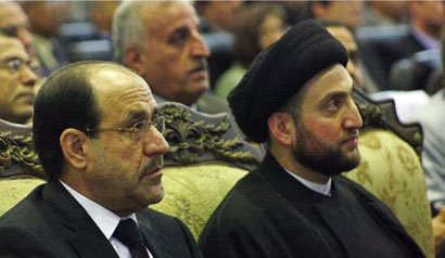 المالكي خلال تأبين السيد عبدالعزيز الحكيم: العراق لايزال في الدائرة الحمراء