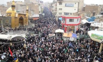 النجف تعلن  مشاركة اكثر من اربعة ملايين زائر بمناسبة استشهاد النبي الاعظم محمد (ص)