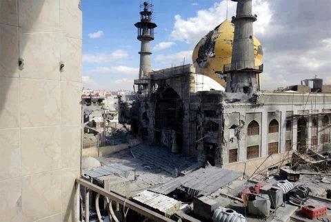 الجيش الحر يعتدي على مقام السيدة سكينة ومصادر تنفي تفجير مقام عمار بن ياسر(مصور)