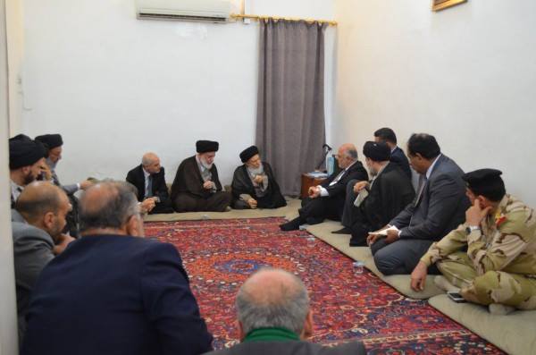 المرجع الحكيم للعبادي: العراقيون لم يخرجوا للدفاع عن كيان او حزب وإنما للدفاع عن العراق ومقدساته