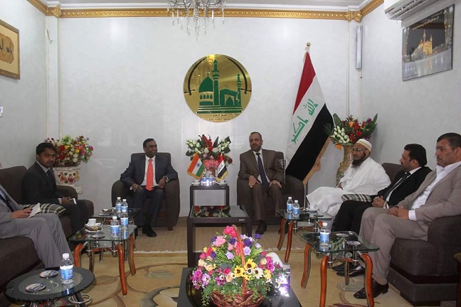 الياسري يبحث مع السفير الهندي اقامة معرض للمنتجات الهندية في النجف الاشرف خلال ايلول المقبل
