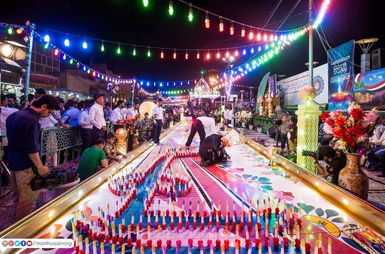 بالصور: ايقاد شموع بعدد عمر الامام المهدي (عج) في كربلاء