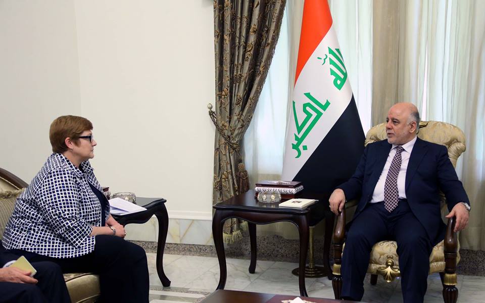 وزيرة الدفاع الأسترالية للعبادي: نعمل جاهدين لإيقاف تدفق عناصر داعش إلى العراق