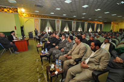 مؤتمر لاصحاب المواكب الحسينية يراسه السيد احمد الصافي في الصحن الحسيني الشريف