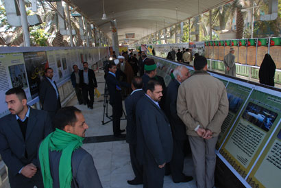 معرض يحتوي على 120 عنوان و100 لوحة لمراحل تطوير الحرم الحسيني في منطقة بين الحرمين وسط كربلاء