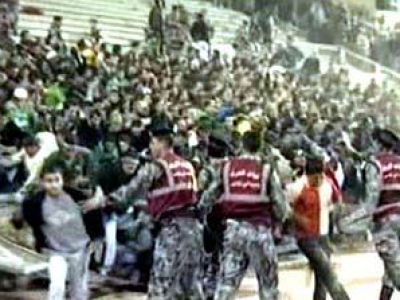 الأردن: 250 مصابا في أعمال شغب بعد مباراة الوحدات والفيصلي .