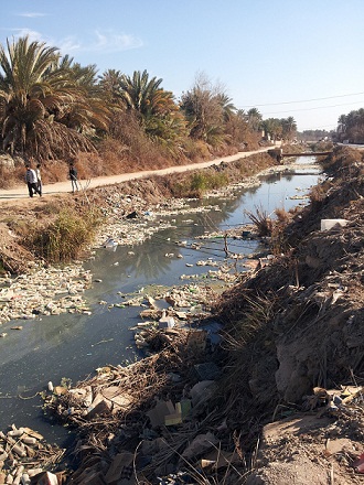 صورة لمبزل منطقة حي الامامين شمال كربلاء