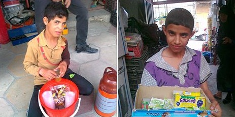 اطفال في كربلاء يسيقهم الفقر الى انفاق مظلمة وسط حركة دؤبة لمرشحي الانتخابات لاستغلال مناطقهم الفقيرة (مصور)