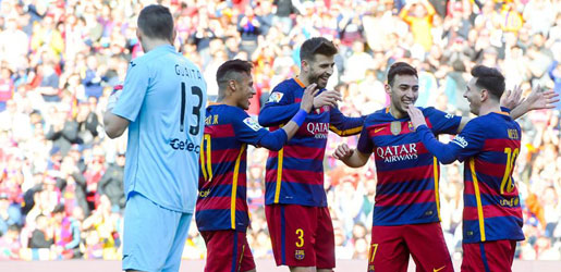 برشلونة يمطر شباك خيتافي بنصف درزن من الأهداف