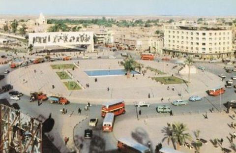 صورة ارشيفية لساحة التحرير وسط بغداد بداية الستينات من القرن الماضي