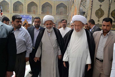 المرجعان الحكيم  والفياض يتشرفان بزيارة العتبة العلوية المقدسة