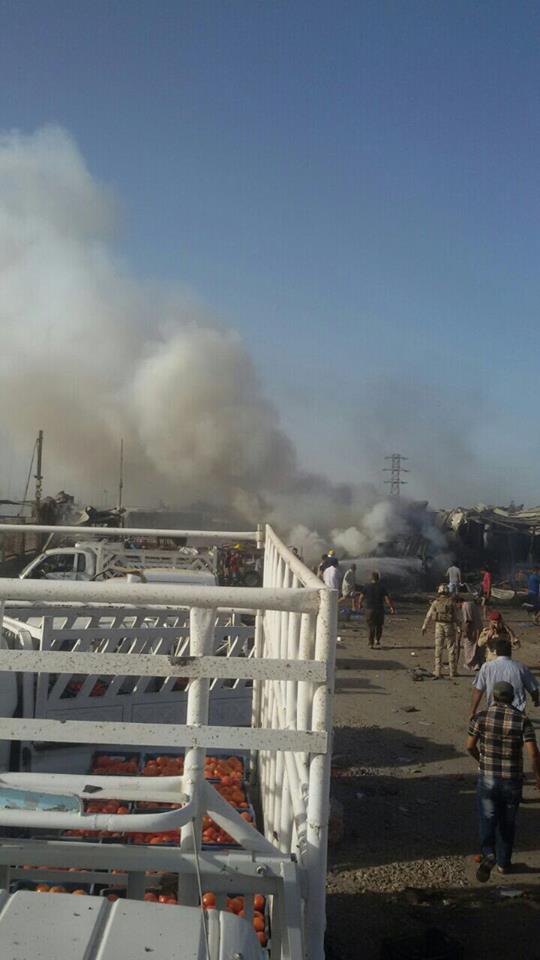 بالصور: 25 شهيداً وجريحاً بتفجير مفخخة في علوة للخضر شمالي بغداد