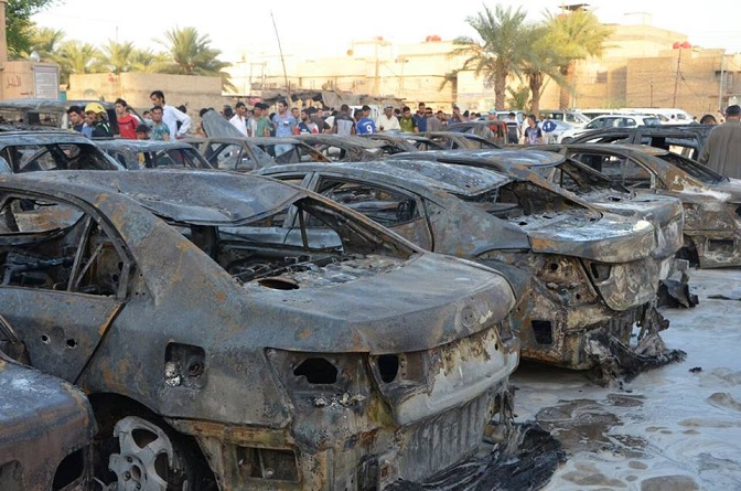 شاهد بالصور ما خلفه تفجير ارهابي في احد المرائب الاهلية في كربلاء