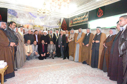 الكربلائي خلال لقائه وفد مشايخ صلاح الدين والموصل : على أبناءِ الشعبِ العراقي المحافظةُ على روحِ المواطنةِ ونبذ التفرقة