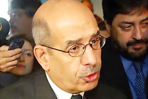 محمد البرادعي : الشعب المصري يطالب بشيء واحد وهو رحيل حسني مبارك