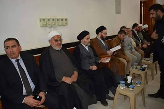 بالصور:نجلا المرجع السيستاني ومعتمديه والخزعلي يحضرون مجلس عزاء الفقيد الشيرازي