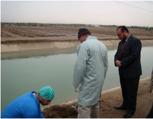 كربلاء توقف تدفق المياه في نهر الحسينية بعد ثبوت تلوثه بالاشعاعات