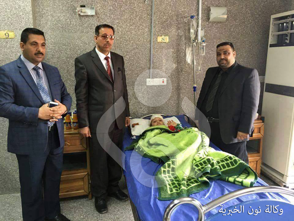 بالصورة :سقوط مروحة سقفية على تلميذه في كربلاء