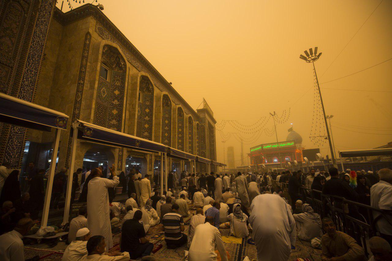 بالفيديو: عاصفة ترابية تجتاح كربلاء