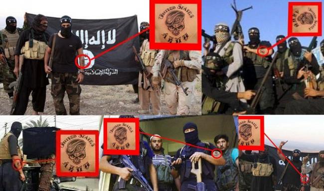 بالصور.. وشم للجيش الأمريكي على يد مقاتلي داعش