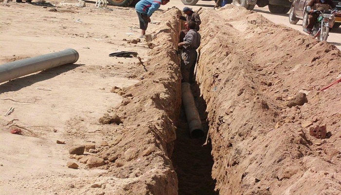 تبديل شبكات الماء القديمة في مناطق متفرقة من ناحية الجدول الغربي في كربلاء المقدسة بكلفة تجاوزت 2مليار دينار