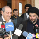 علاوي يلتقي الصدر بالنجف الاشرف : يوجد تحالف بين التيار الصدري والعراقية ونحن ندعم دعوات الصدر