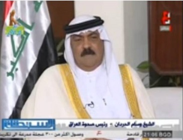 الحردان يتهم الدليمي بمنع تجهيز الصحوات بالاسلحة ويكشف عن شيوخ بالانبار استلموا اموالا من الاميركان