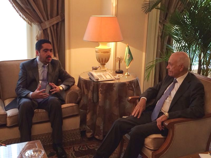 أمين عام جامعة الدول العربية مع عدد وزراء الخارجية العرب في بغداد لاعلان تضامنهم مع العراق