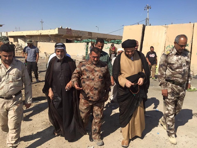 زيارة معتمد السيد علي الحسيني السيستاني الى قاطع لواء علي الأكبر في بيبجي (مصور))